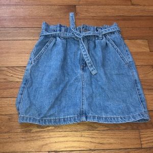 hollister tie jean skirt